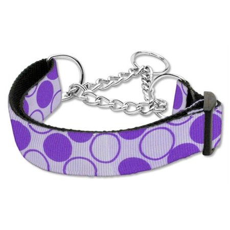 UNCONDITIONAL LOVE Diagonal Dots Nylon Collar Martingale Lavender Large UN805072